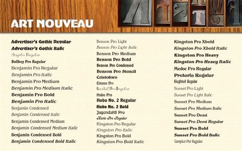 Font Collection: Elegant Art Nouveau