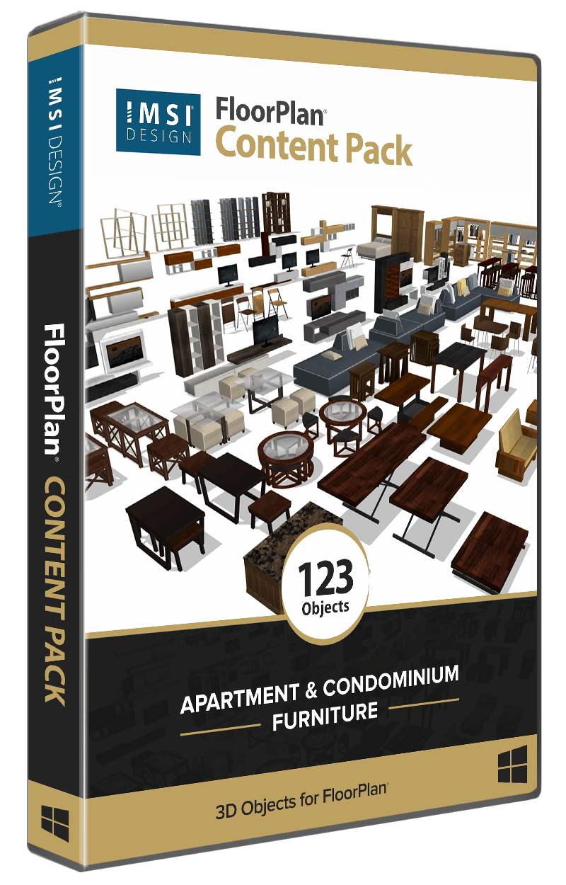 FloorPlan® Content Pack - Apartment and Condominium Furniture