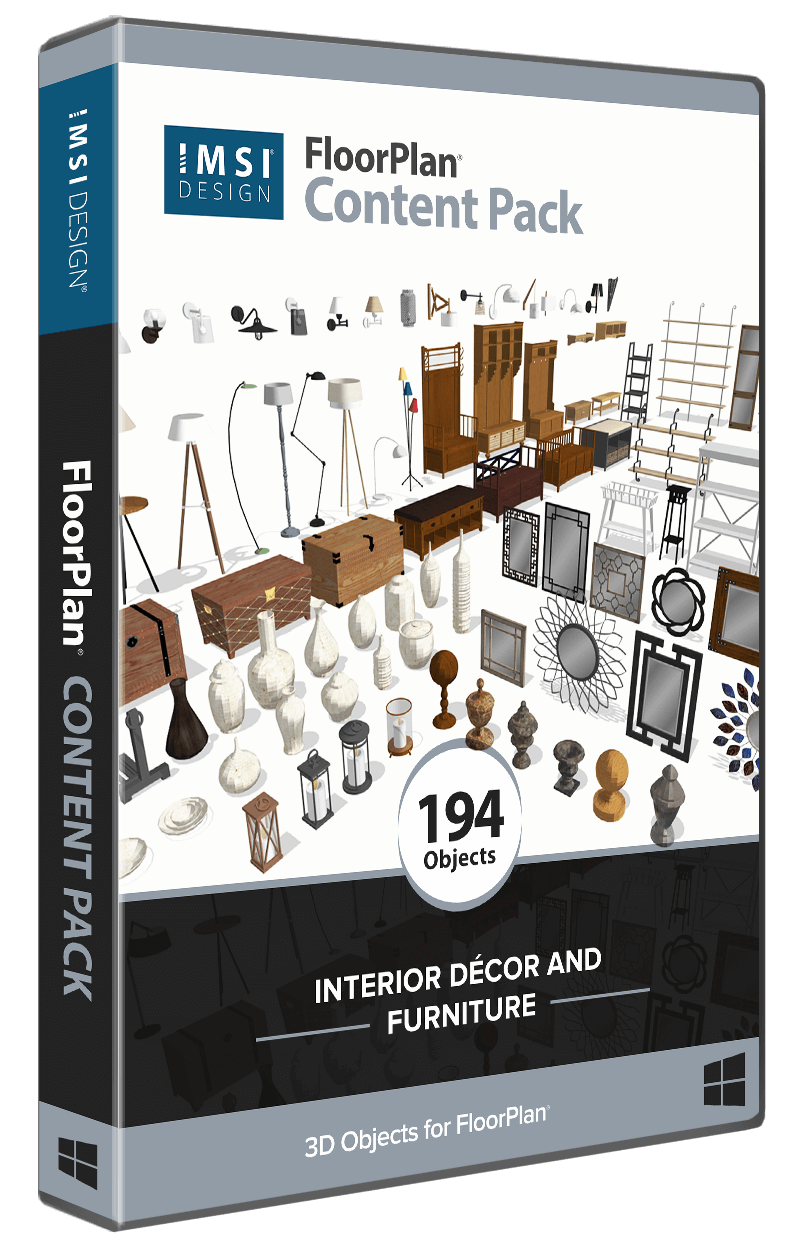 FloorPlan® Content Pack - Interior Décor and Furniture