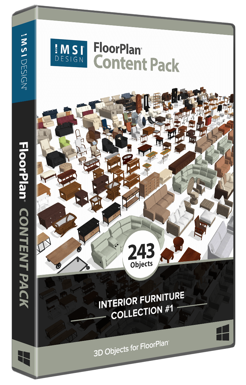 FloorPlan® Content Pack - Interior Furniture Collection No.1