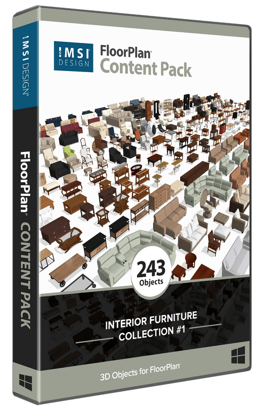 FloorPlan® Content Pack - Interior Furniture Collection No.1